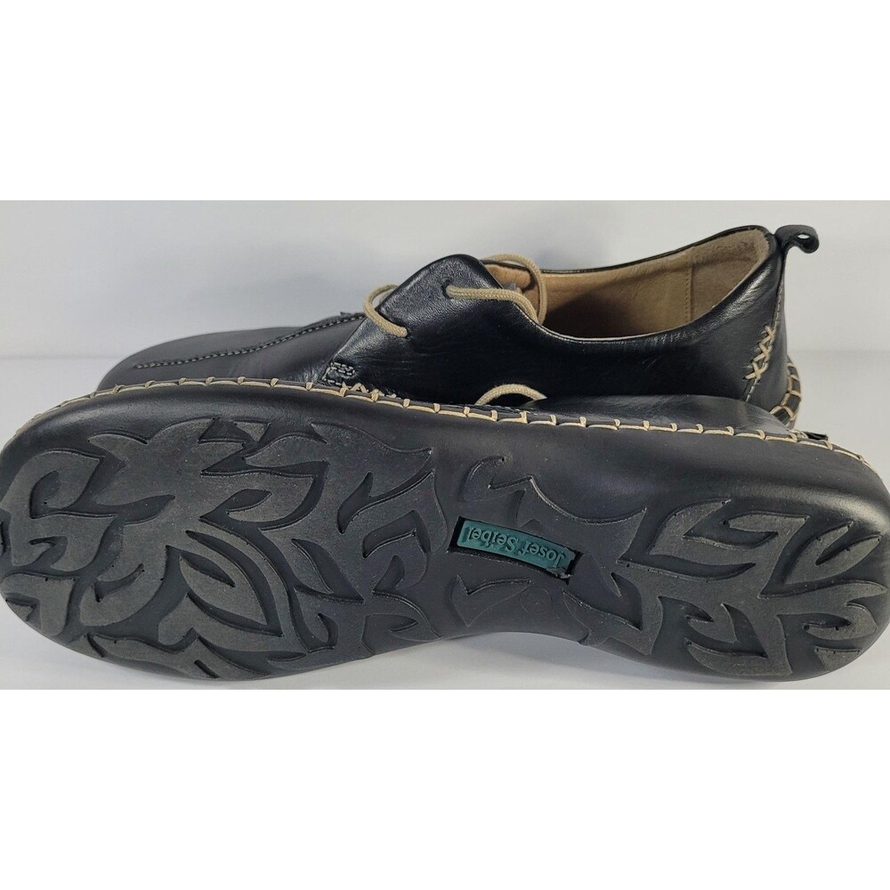 Josef Seibel Shoes Womens Size 8 EU 39 Black Leather Comfort Oxford Walking - Picture 6 of 9